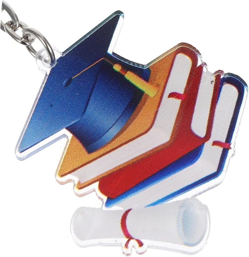 STOBAZA 6pcs Acrylic Graduation Keychains Doctoral Cap Charm Kindergarten School Party Favor - Image 3